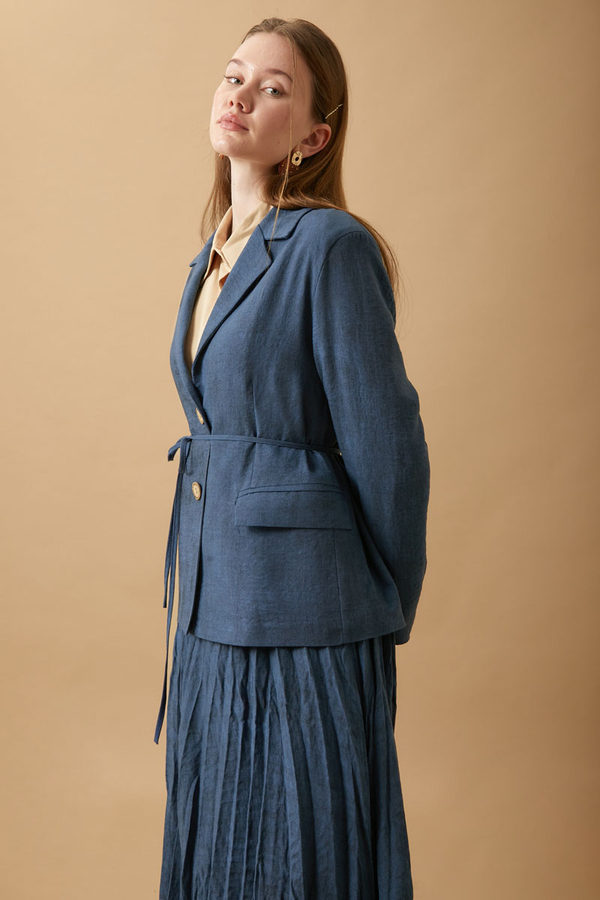 Crushed Skirt Set Indigo - 5