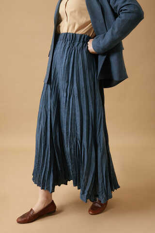 Crushed Skirt Set Indigo - 6