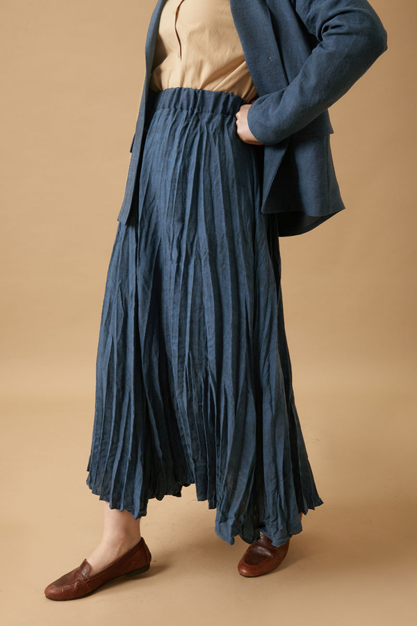 Crushed Skirt Set Indigo - 6