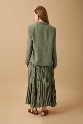 Crushed Skirt Set Khaki - 7