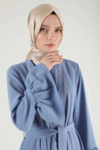 Cuff Flywheel Stone Abaya Suit Baby Blue - 4
