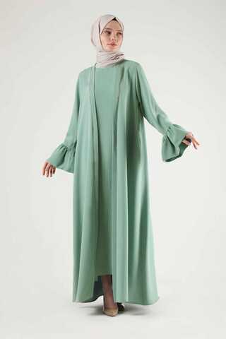 Cuff Flywheel Stone Abaya Suit Mint - 1