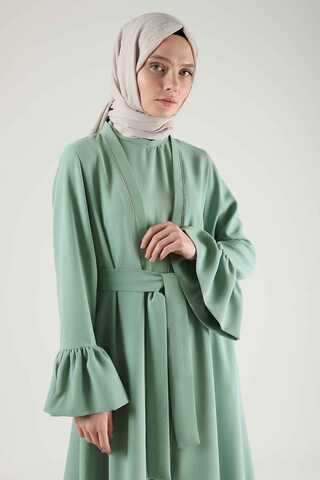 Cuff Flywheel Stone Abaya Suit Mint - 2