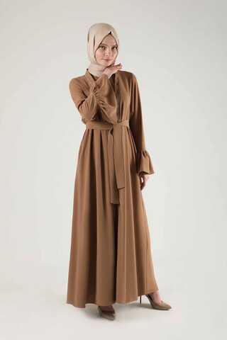 Cuff Flywheel Stone Abaya Suit Tan - 1