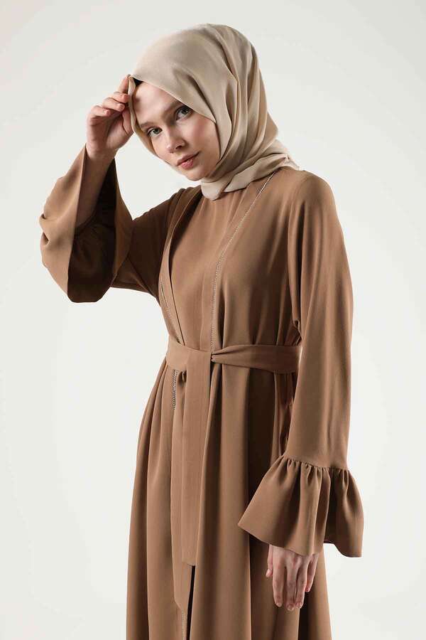 Cuff Flywheel Stone Abaya Suit Tan - 2