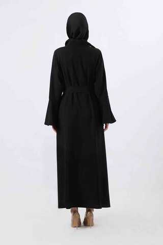Cuff Slit Abaya Suit Black - 5
