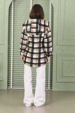 Curly Hooded Shirt Jacket Beige - 6