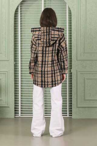 Curly Hooded Shirt Jacket Brown - 8