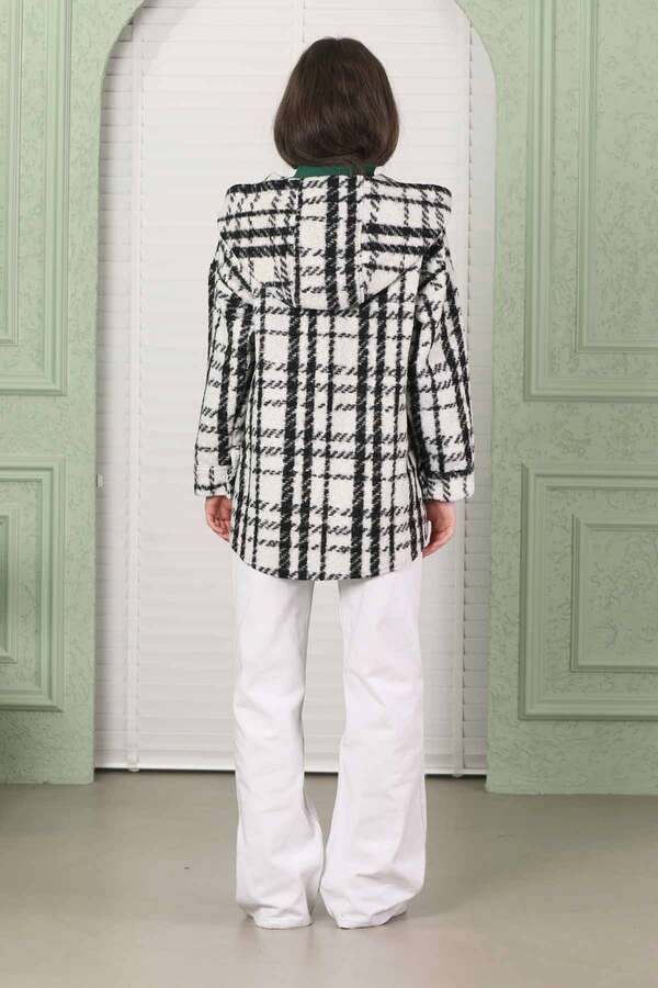 Curly Hooded Shirt Jacket White - 5