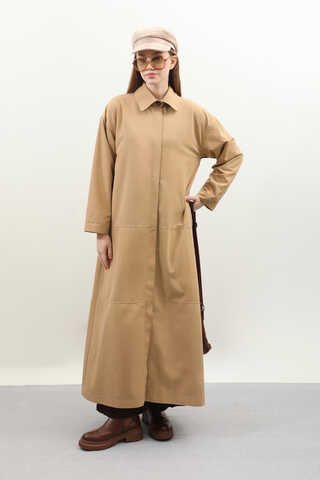 D Tokalı Trençkot Camel - 3