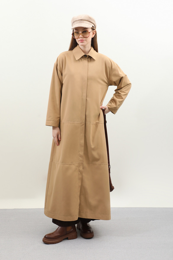 D Tokalı Trençkot Camel - 3