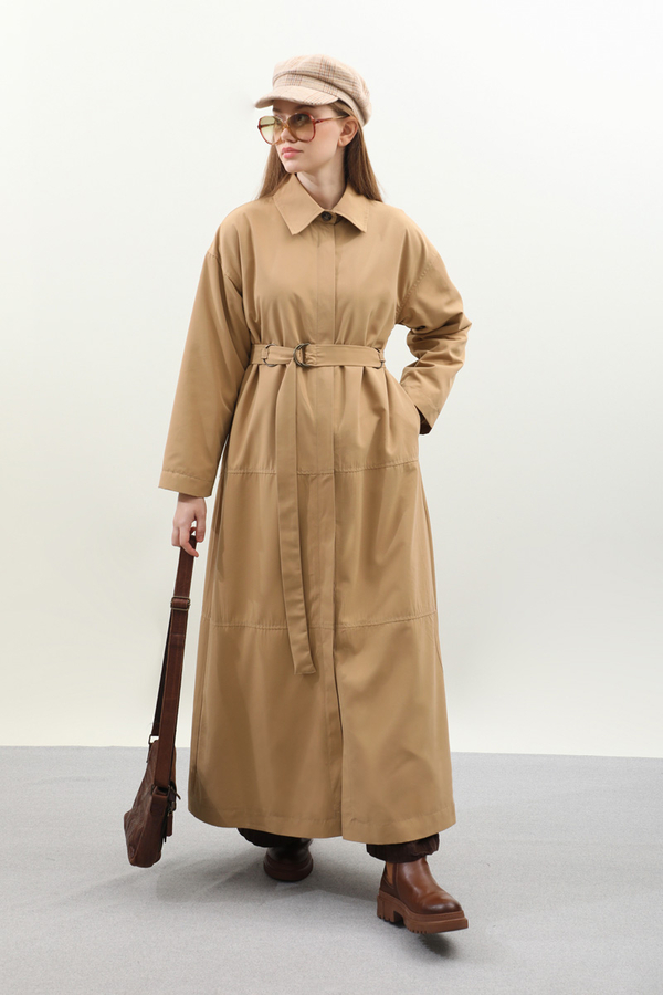 D Tokalı Trençkot Camel - 6