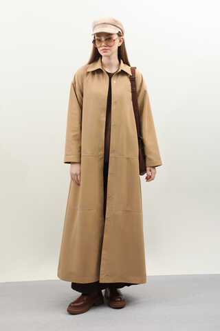 D Tokalı Trençkot Camel - 1