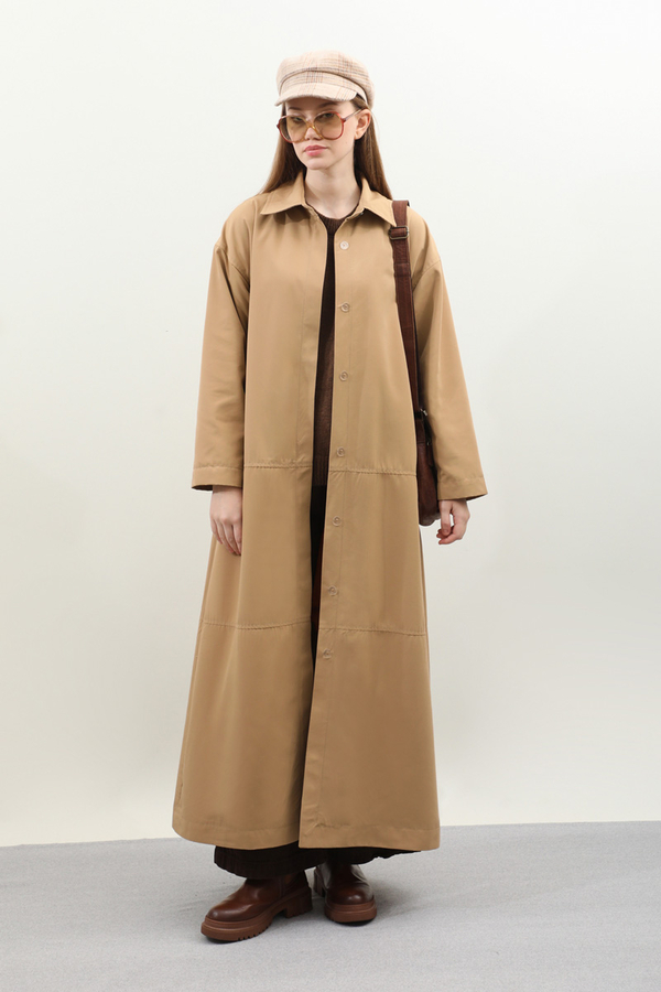 D Tokalı Trençkot Camel - 1