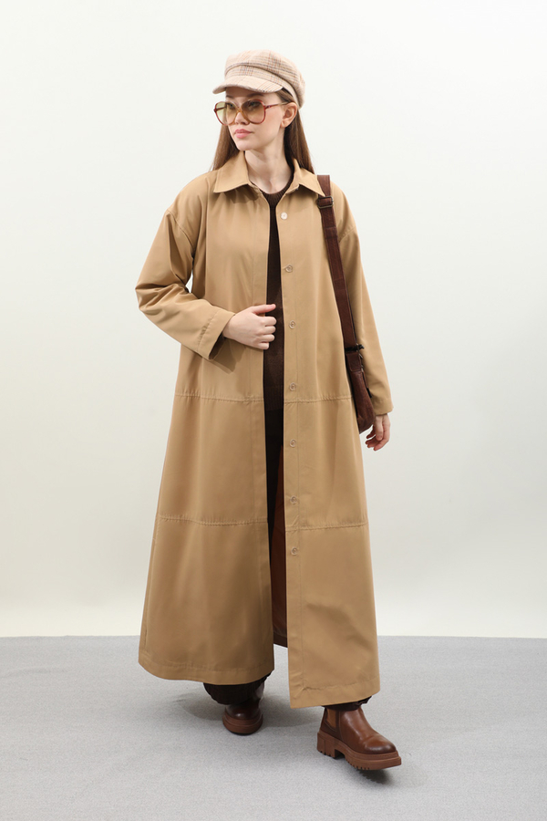 D Tokalı Trençkot Camel - 2