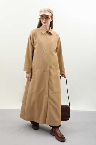 D Tokalı Trençkot Camel - 4