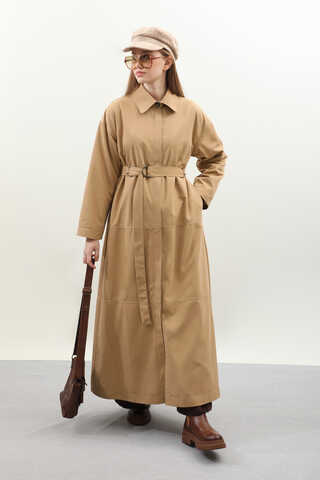 D Tokalı Trençkot Camel - 6