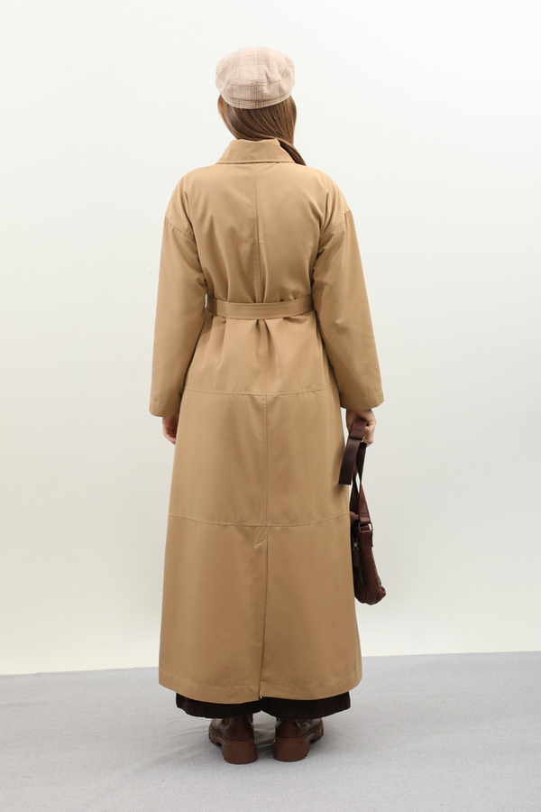 D Tokalı Trençkot Camel - 11