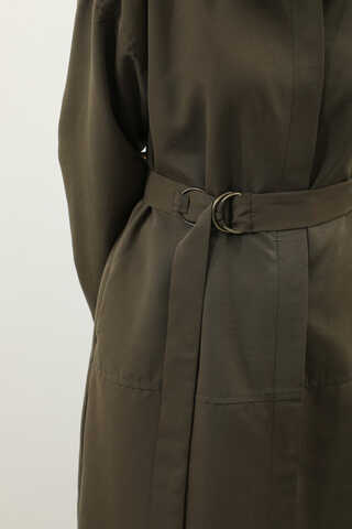 D Tokalı Trençkot Haki - 11