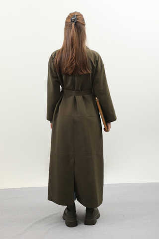 D Tokalı Trençkot Haki - 13