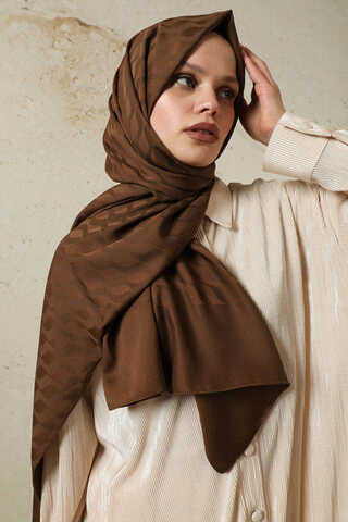 Dalga Desenli Şal Acı Kahve - 2