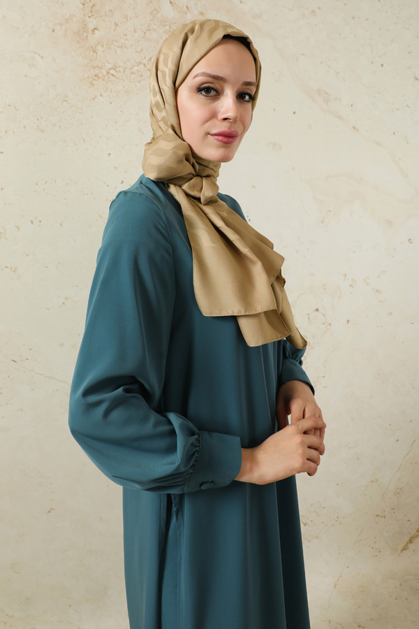 Dalga Desenli Şal Koyu Bej - 3