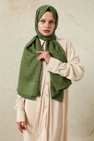 Dalga Desenli Şal Koyu Yeşil - 3