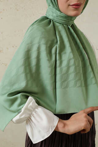 Dalga Desenli Şal Mint - 2