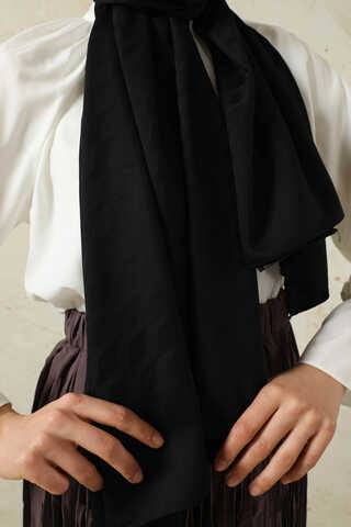 Dalga Desenli Şal Siyah - 2