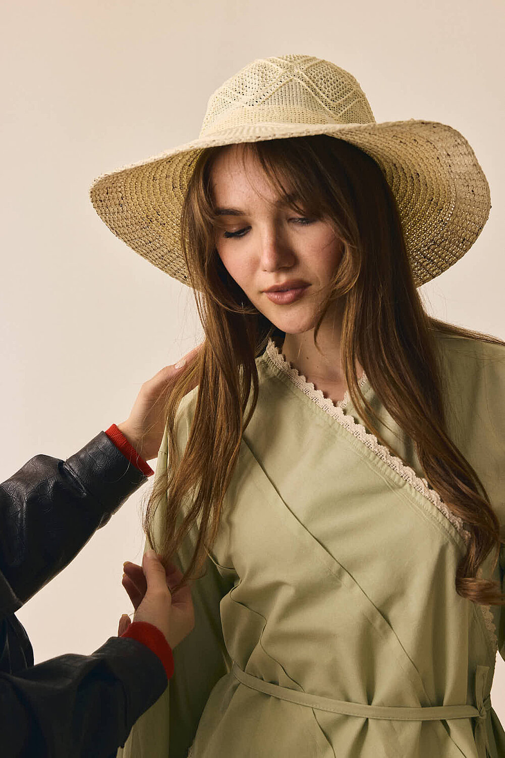 Dantelli Asimetrik Gömlek Açık Yeşil - 5