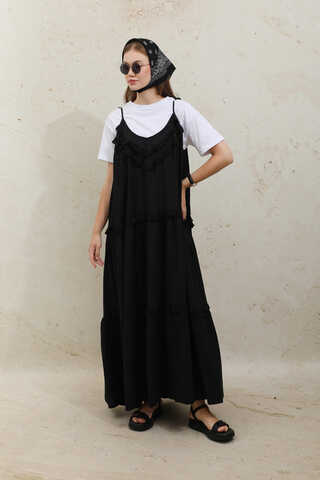 Dantelli Askılı Jile Siyah - 2