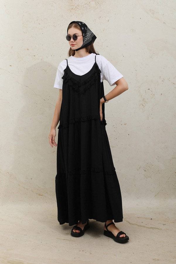 Dantelli Askılı Jile Siyah - 2