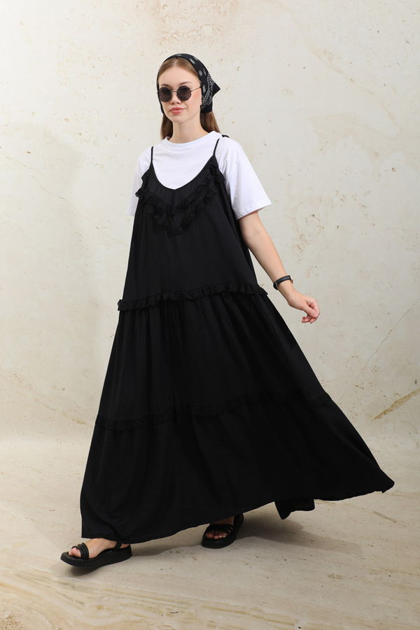 Dantelli Askılı Jile Siyah - 3