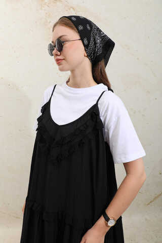 Dantelli Askılı Jile Siyah - 4