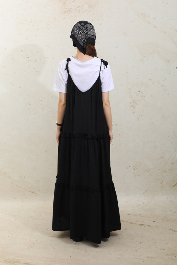 Dantelli Askılı Jile Siyah - 7