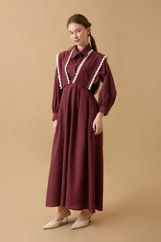 Lace Pinafore Burgundy - 13