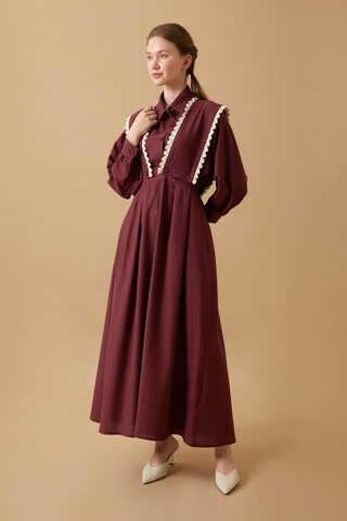 Lace Pinafore Burgundy - 17