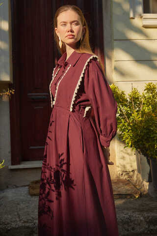 Lace Pinafore Burgundy - 7