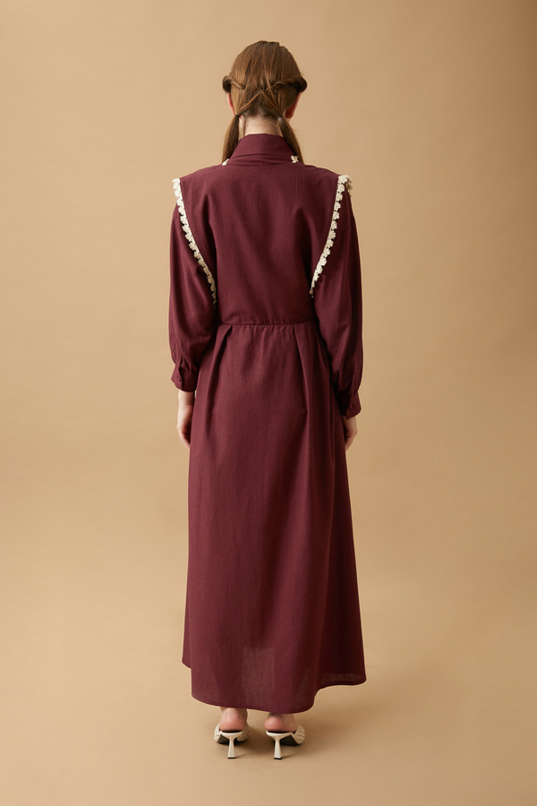 Lace Pinafore Burgundy - 19