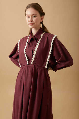 Lace Pinafore Burgundy - 16