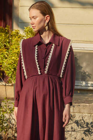 Lace Pinafore Burgundy - 11