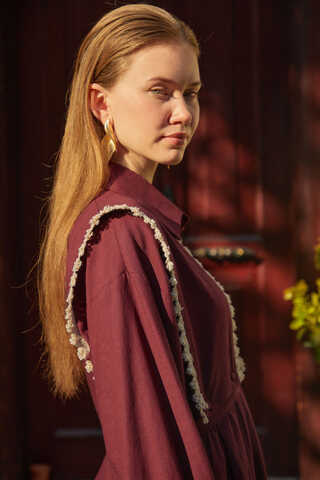 Lace Pinafore Burgundy - 5