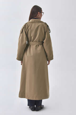 Dart Detail Double Breasted Trenchcoat Camel - 12