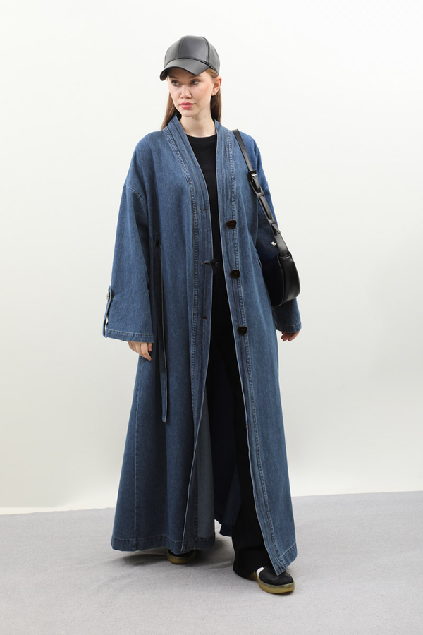 Denim Abaya Kap Açık Mavi - 16