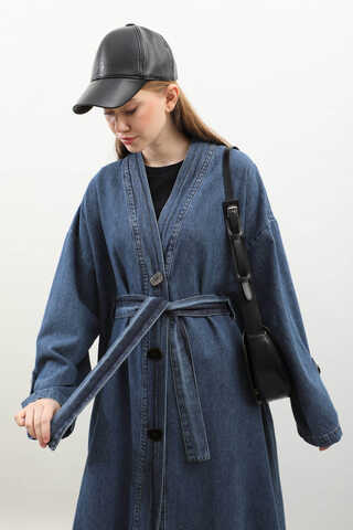 Denim Abaya Kap Açık Mavi - 20