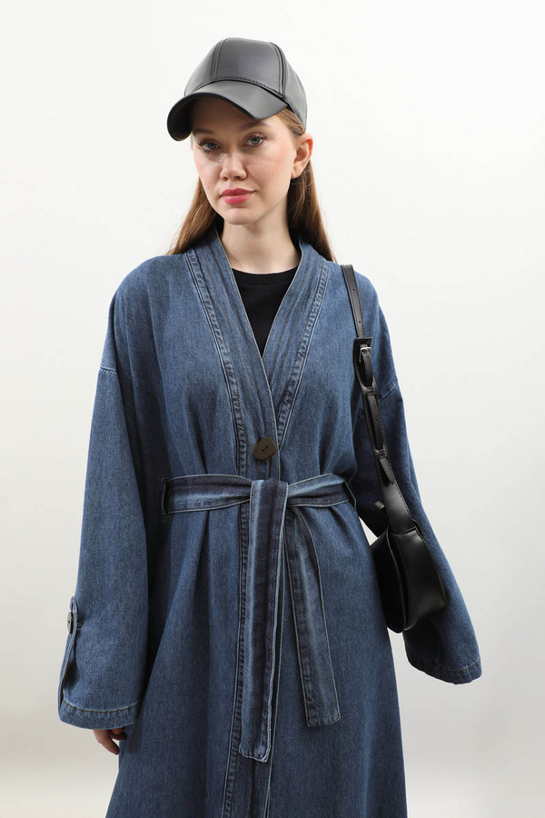 Denim Abaya Kap Açık Mavi - 14