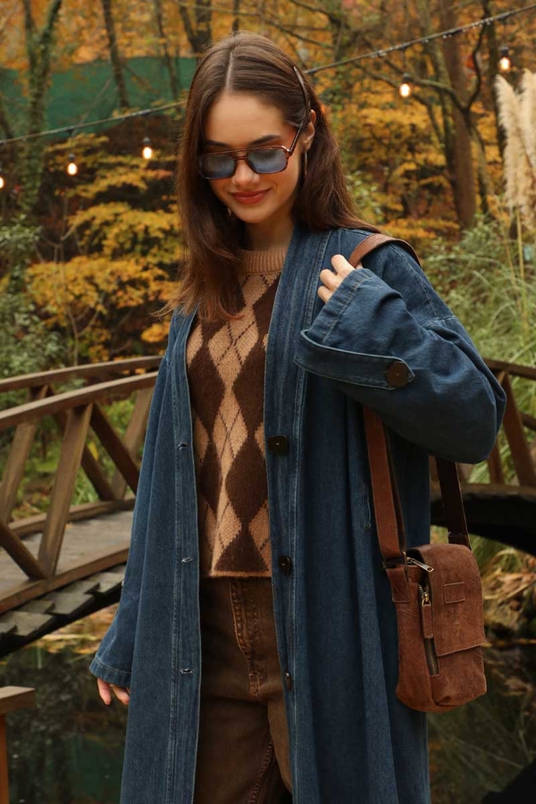 Denim Abaya Kap Açık Mavi - 10