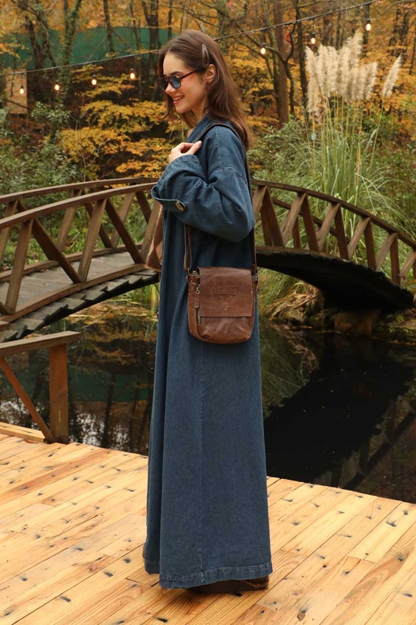 Denim Abaya Kap Açık Mavi - 11