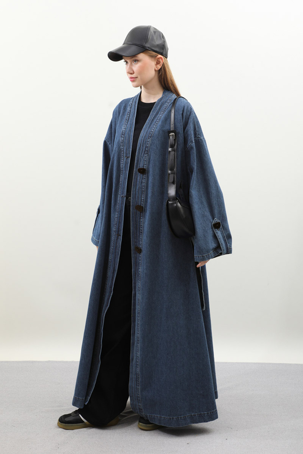 Denim Abaya Kap Açık Mavi - 17