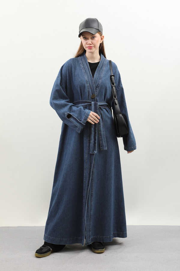 Denim Abaya Kap Açık Mavi - 18